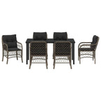 Conjunto de Comedor de Jardín 7 pcs Gris ratán sintético
