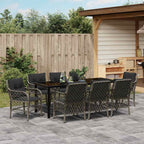 Conjunto de Comedor de Jardín 9 pcs Gris ratán sintético
