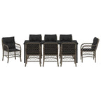 Conjunto de Comedor de Jardín 9 pcs Gris ratán sintético