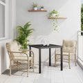 Conjunto de Comedor de Jardín 3 pcs Beige ratán sintético