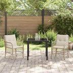 Conjunto de Comedor de Jardín 3 pcs Beige ratán sintético