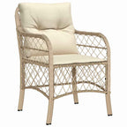 Conjunto de Comedor de Jardín 3 pcs Beige ratán sintético