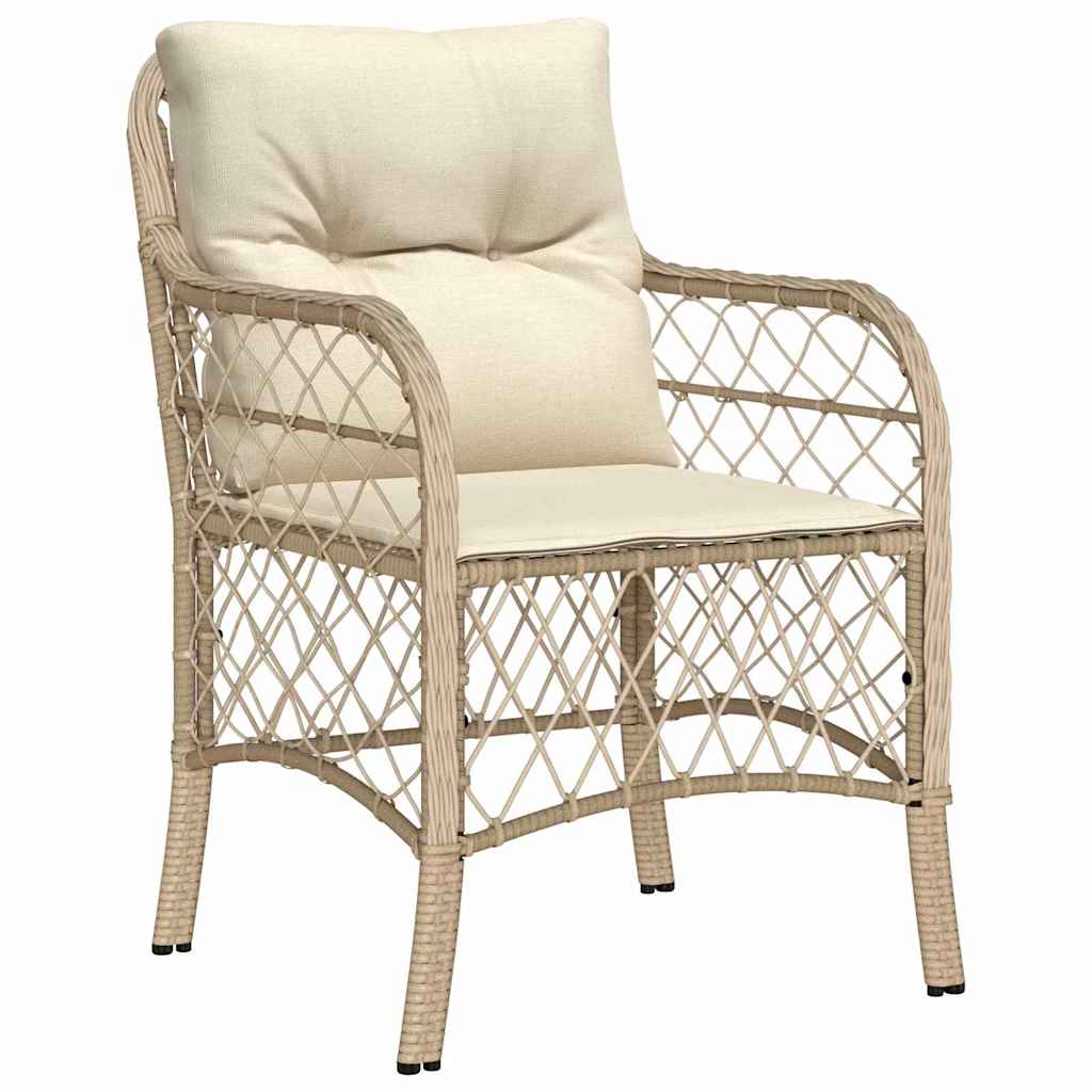Conjunto de Comedor de Jardín 5 pcs Beige ratán sintético