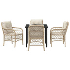 Conjunto de Comedor de Jardín 5 pcs Beige ratán sintético