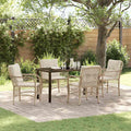 Conjunto de Comedor de Jardín 5 pcs Beige ratán sintético