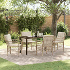 Conjunto de Comedor de Jardín 5 pcs Beige ratán sintético