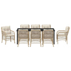 Conjunto de Comedor de Jardín 9 pcs Beige ratán sintético