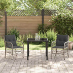 Conjunto de Comedor de Jardín 3 pcs Gris Claro ratán sintético