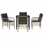 Conjunto de Comedor de Jardín 5 pcs Gris Claro ratán sintético