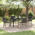 Conjunto de Comedor de Jardín 5 pcs Gris Claro ratán sintético