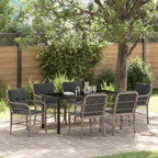 Conjunto de Comedor de Jardín 7 pcs Gris Claro ratán sintético