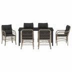 Conjunto de Comedor de Jardín 7 pcs Gris Claro ratán sintético