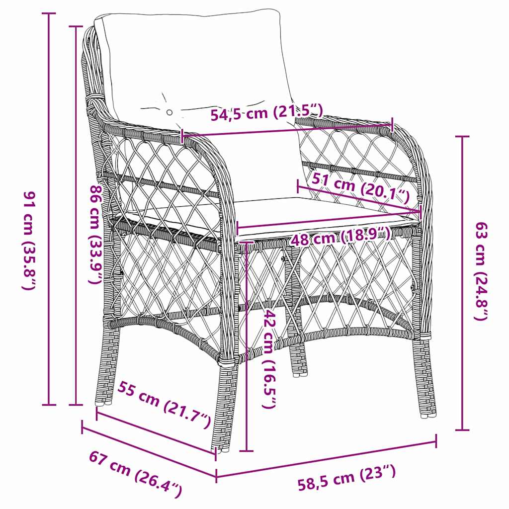 Conjunto de Comedor de Jardín 9 pcs Gris Claro ratán sintético
