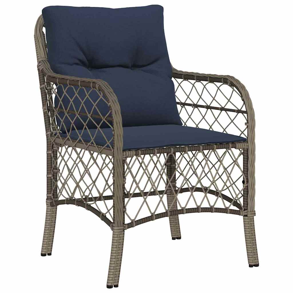 Conjunto de Comedor de Jardín 3 pcs Gris y Negro Ratán