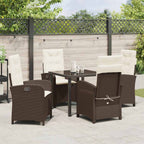Conjunto de Comedor de Jardín 5 pcs Marrón ratán sintético