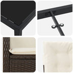 Conjunto de Comedor de Jardín 7 pcs Marrón ratán sintético