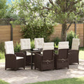 Conjunto de Comedor de Jardín 7 pcs Marrón ratán sintético