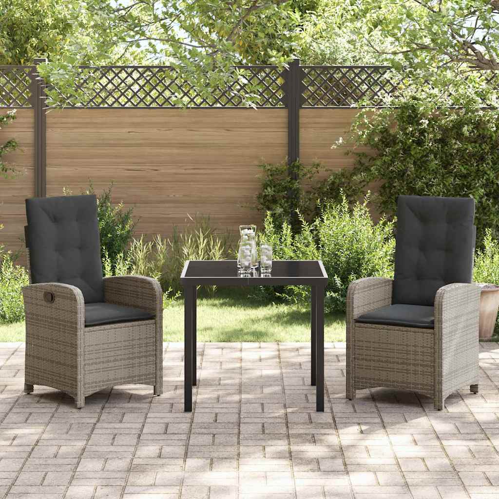 Conjunto de Comedor de Jardín 3 pcs Beige ratán sintético