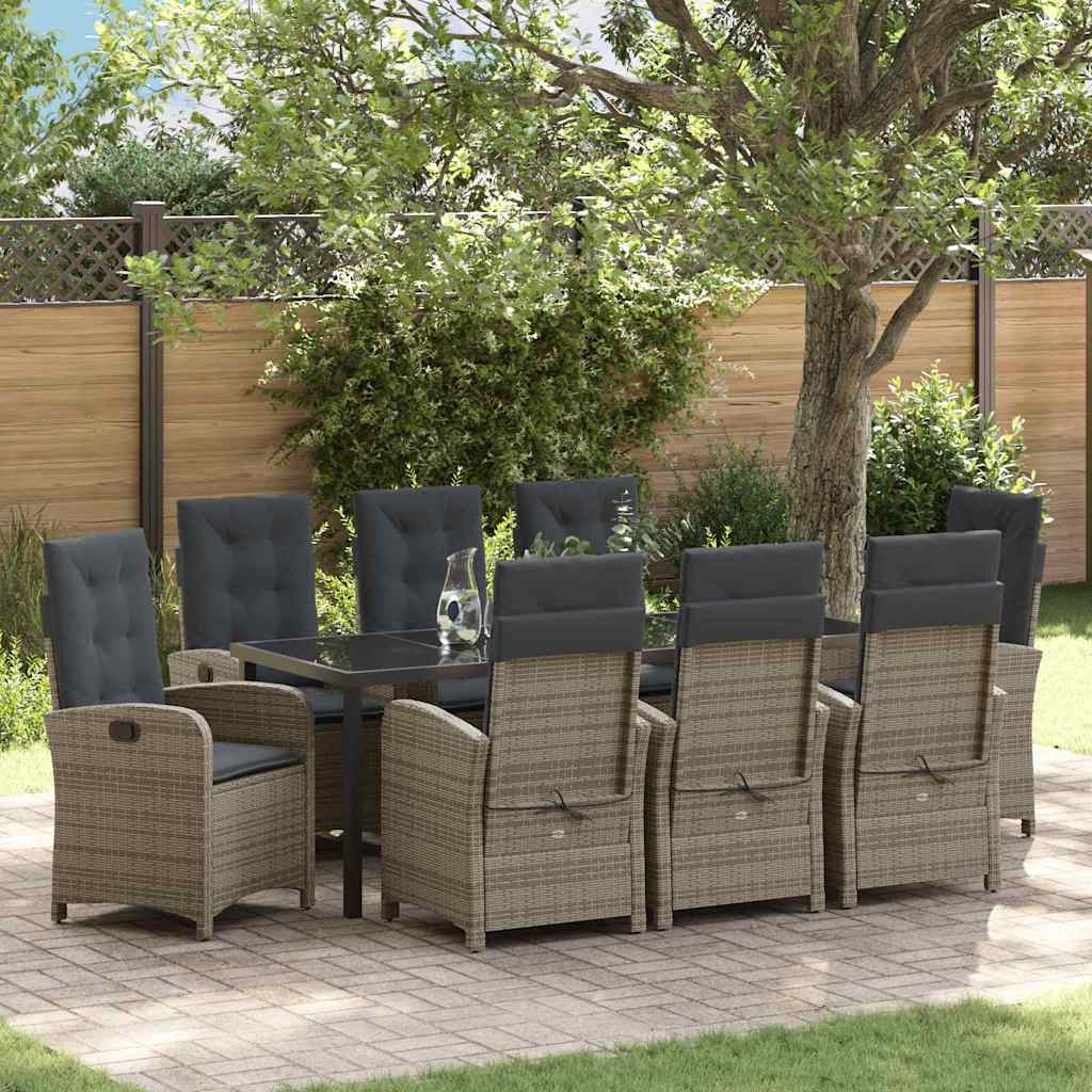 Conjunto de Comedor de Jardín 7 pcs Negro