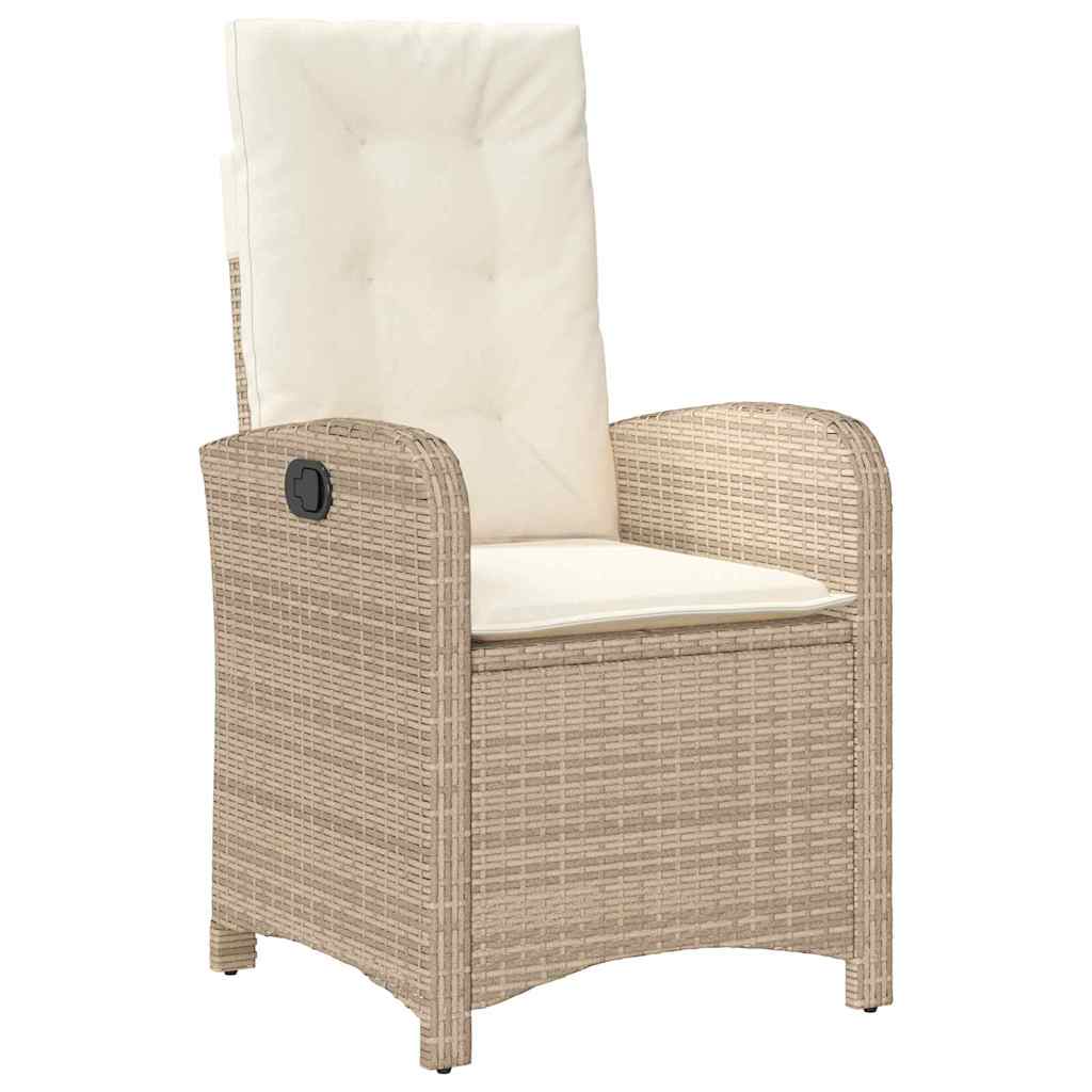 Conjunto de Comedor de Jardín 3 pcs Beige ratán sintético