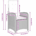 Conjunto de Comedor de Jardín 3 pcs Beige ratán sintético