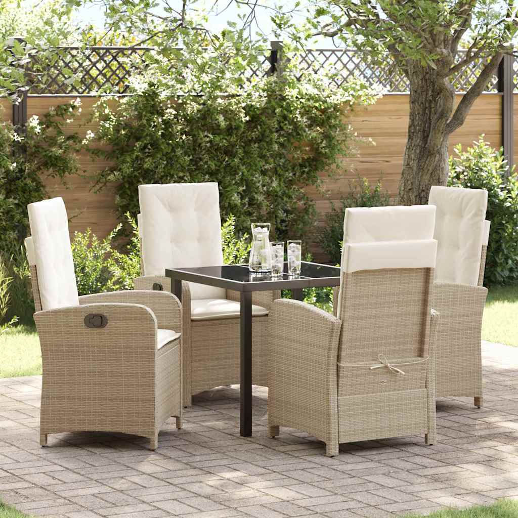 Conjunto de Comedor de Jardín 3 pcs Negro