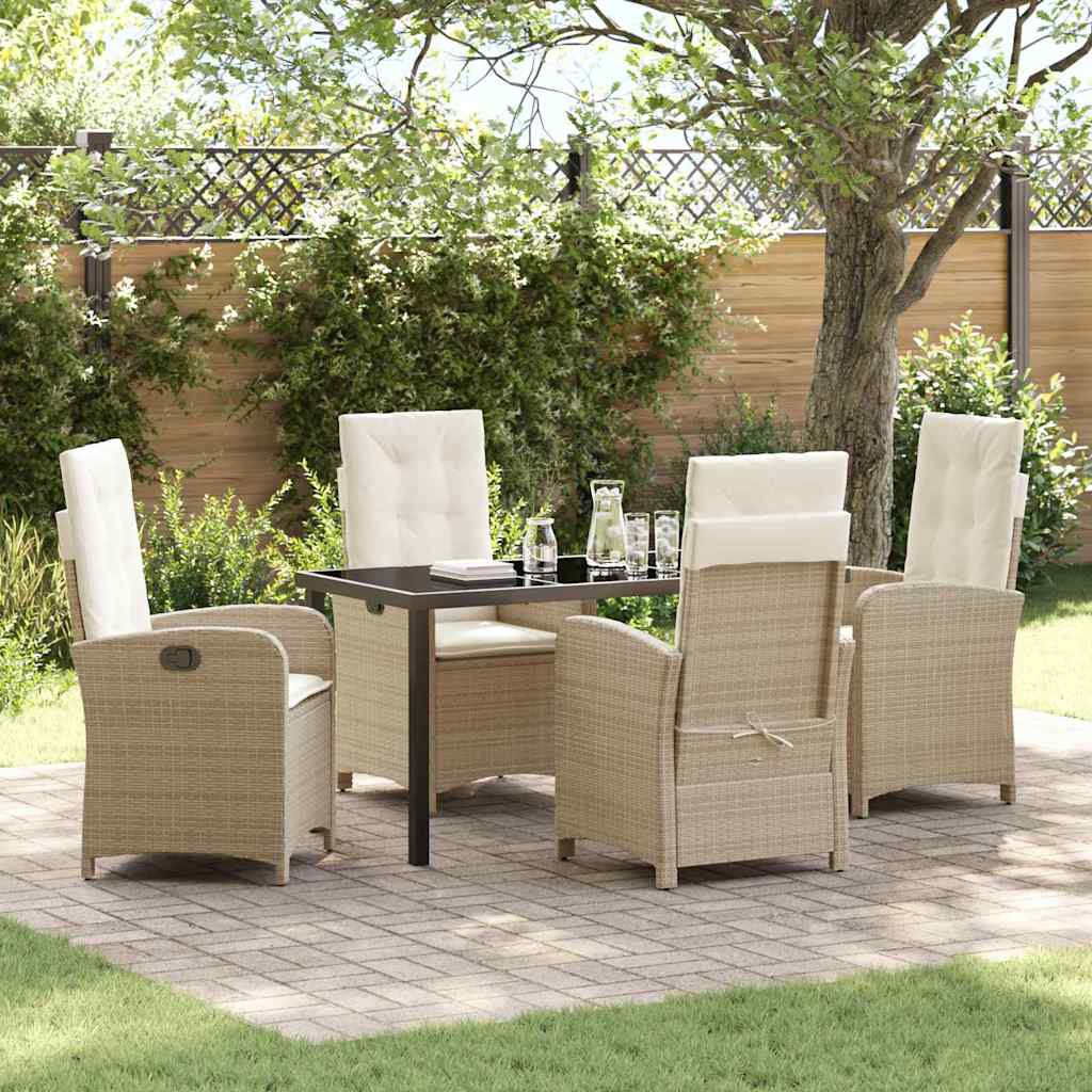 Conjunto de Comedor de Jardín 3 pcs Negro