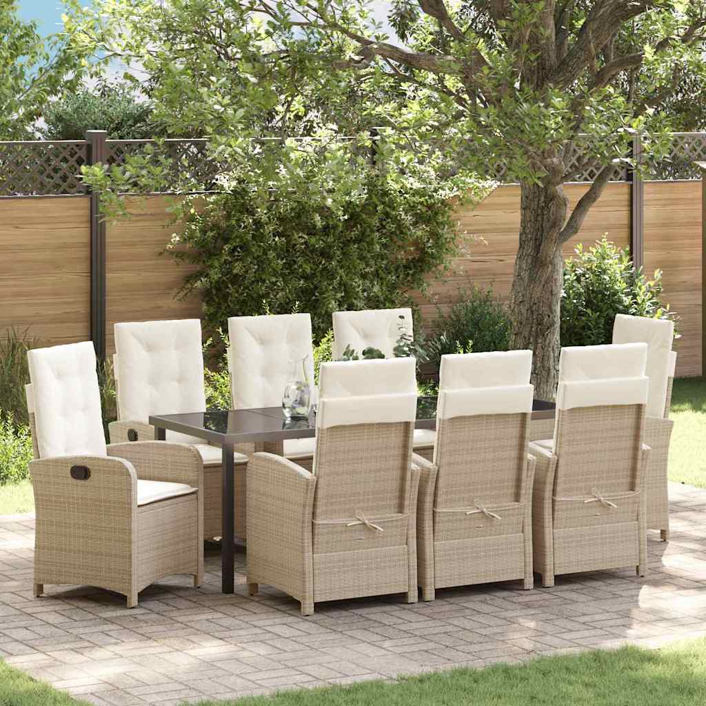 Conjunto de Comedor de Jardín 7 pcs Negro