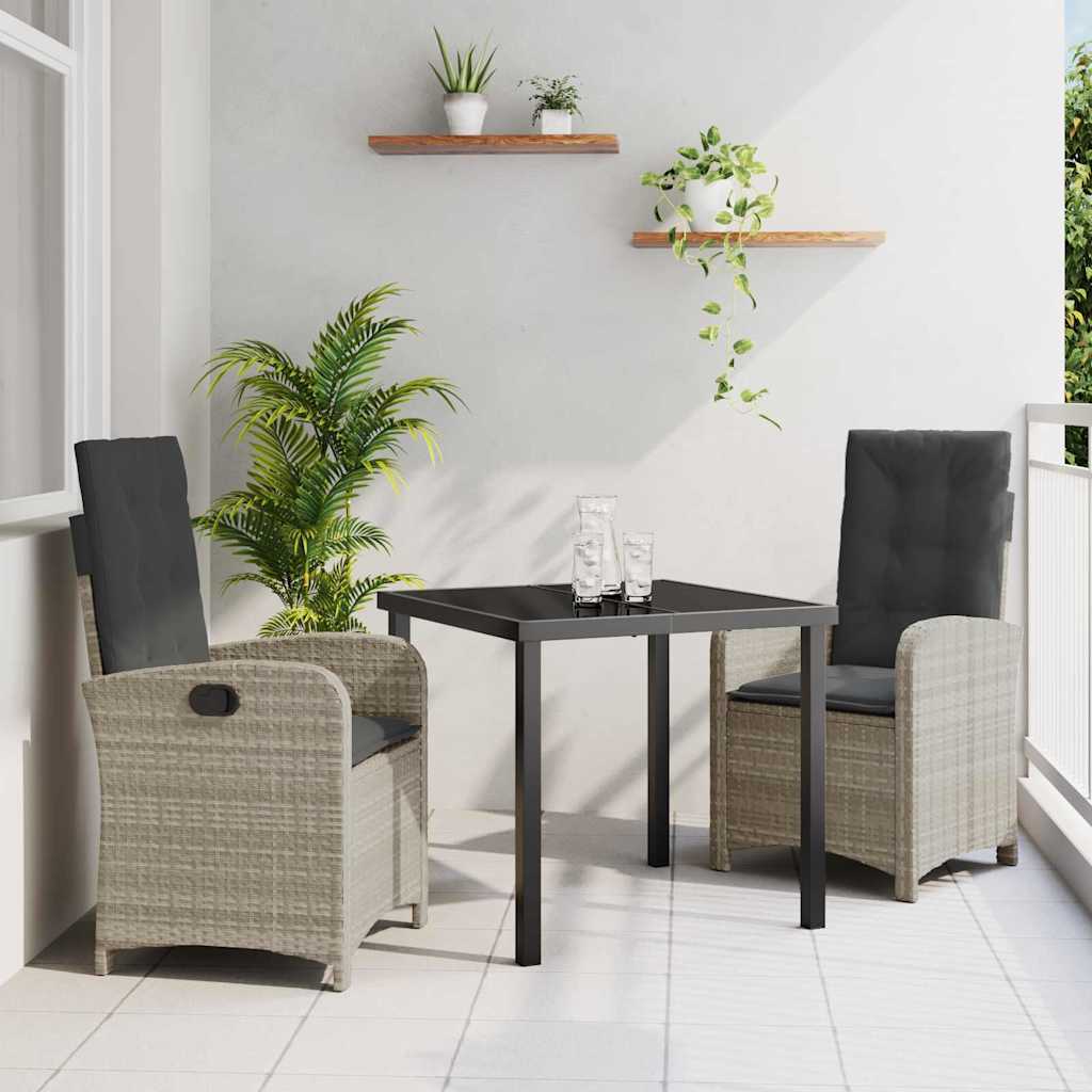 Conjunto de Comedor de Jardín 3 pcs Beige ratán sintético