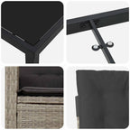 Conjunto de Comedor de Jardín 5 pcs Gris Claro ratán sintético