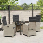 Conjunto de Comedor de Jardín 5 pcs Gris Claro ratán sintético