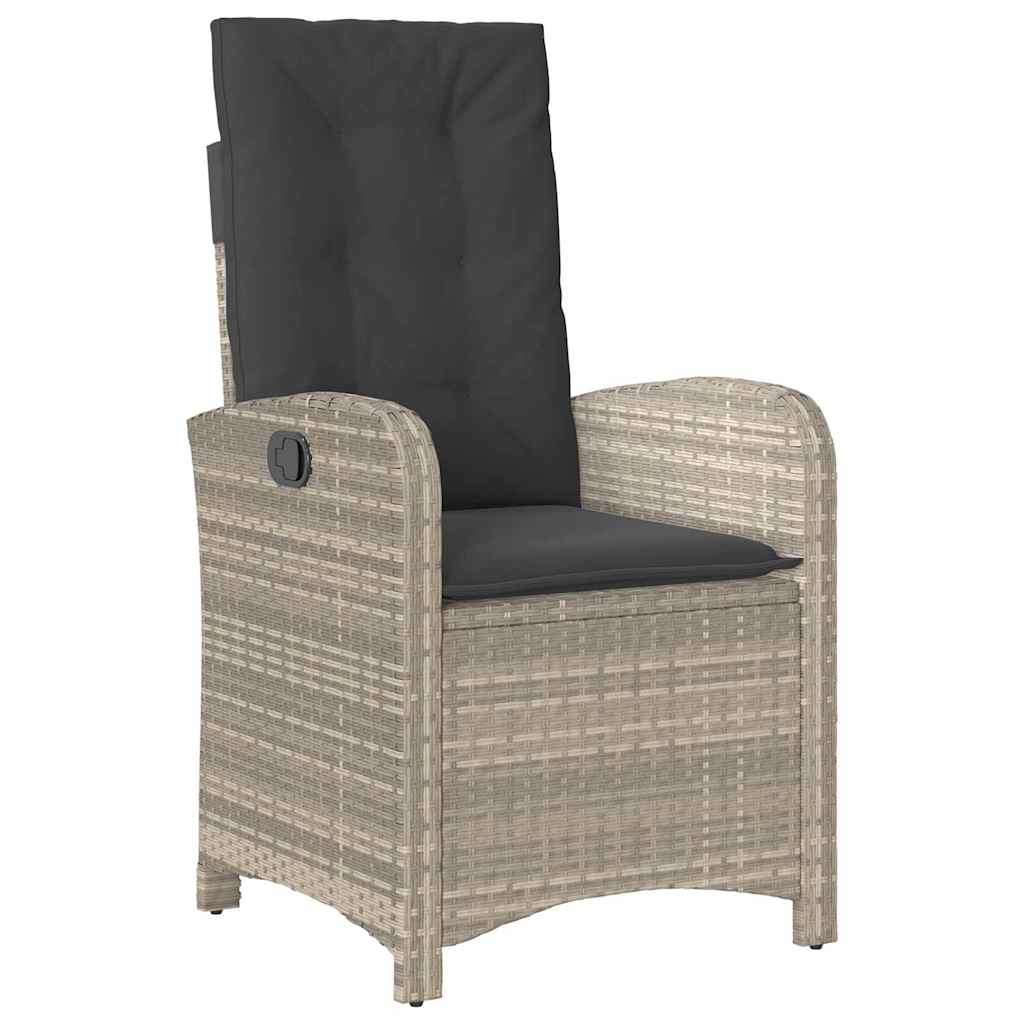 Conjunto de Comedor de Jardín 7 pcs Gris Claro ratán sintético