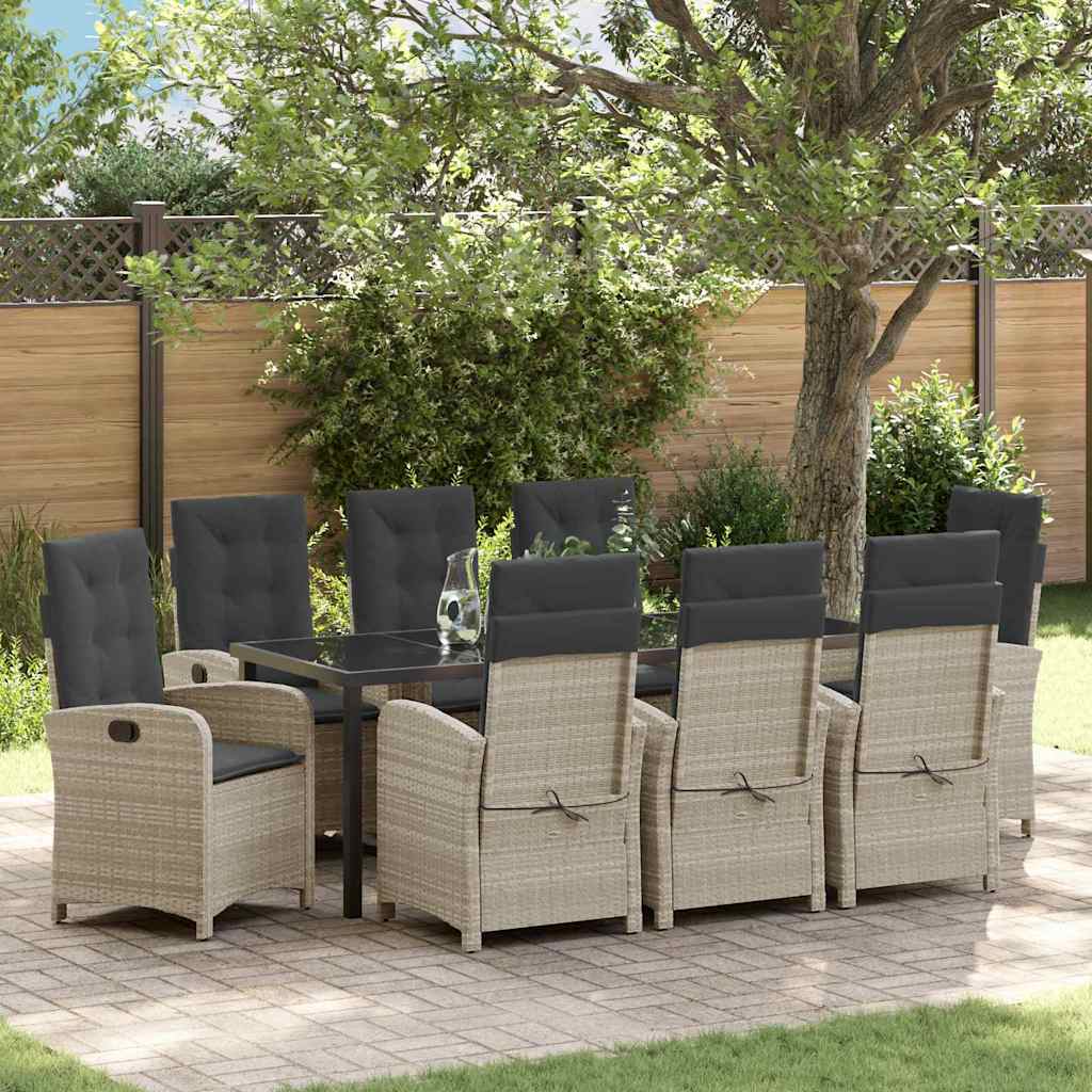 Conjunto de Comedor de Jardín 7 pcs Negro