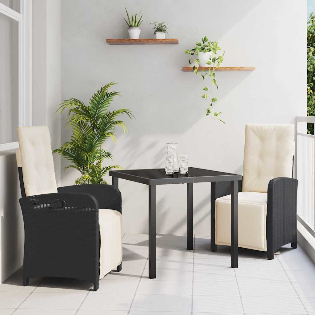 Conjunto de Comedor de Jardín 3 pcs Beige ratán sintético