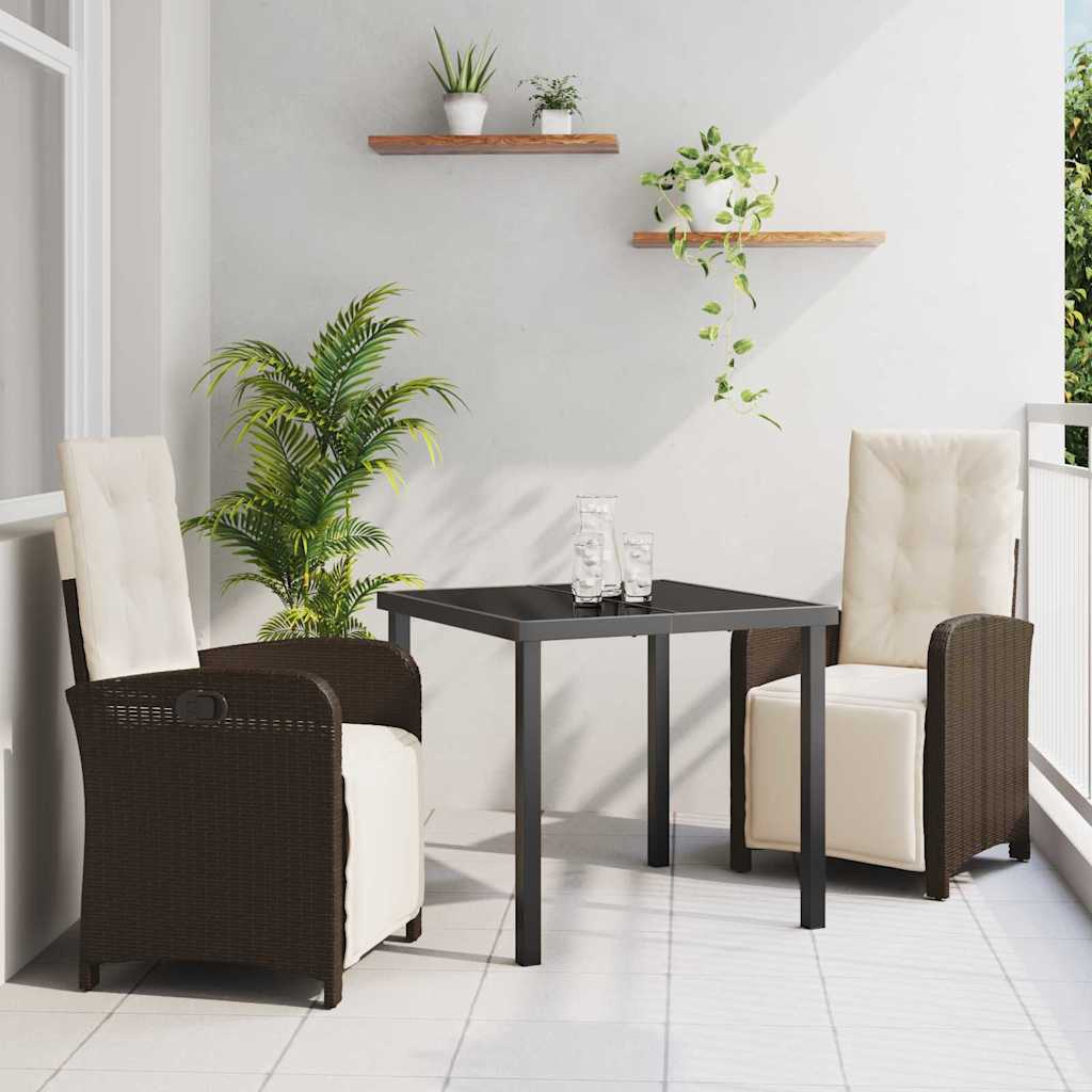 Conjunto de Comedor de Jardín 3 pcs Beige ratán sintético