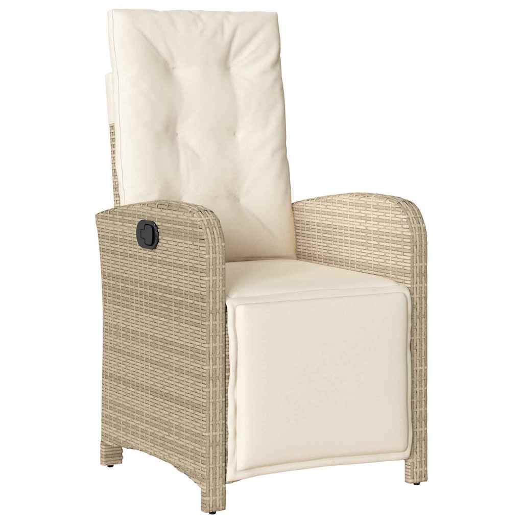 Conjunto de Comedor de Jardín 3 pcs Beige ratán sintético