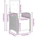 Conjunto de Comedor de Jardín 3 pcs Beige ratán sintético