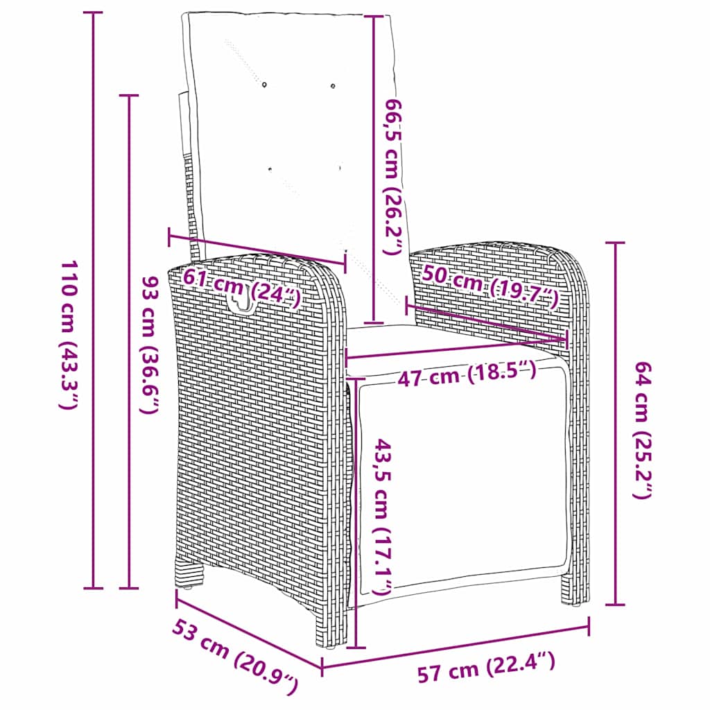 Conjunto de Comedor de Jardín 3 pcs Beige ratán sintético