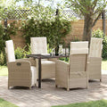 Conjunto de Comedor de Jardín 3 pcs Beige ratán sintético