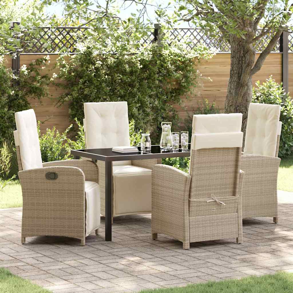 Conjunto de Comedor de Jardín 3 pcs Beige ratán sintético