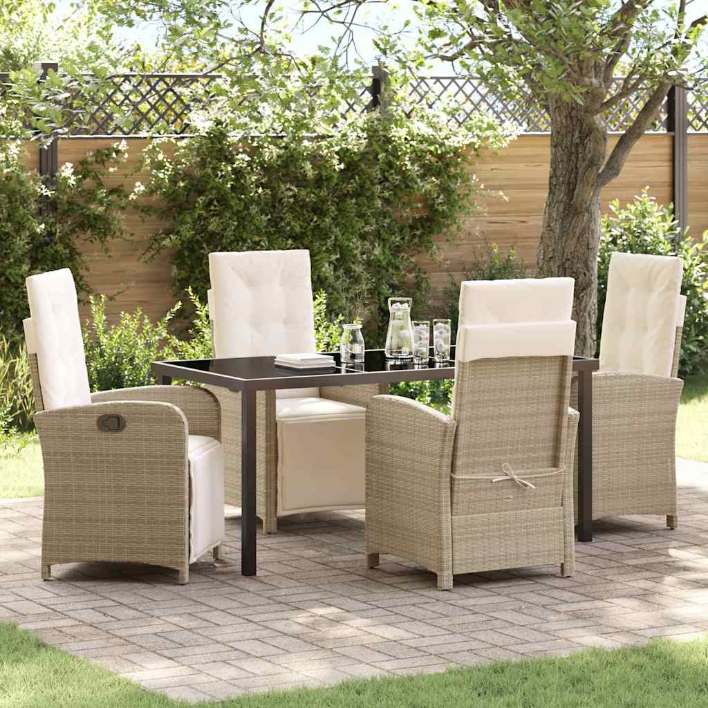 Conjunto de Comedor de Jardín 3 pcs Beige ratán sintético