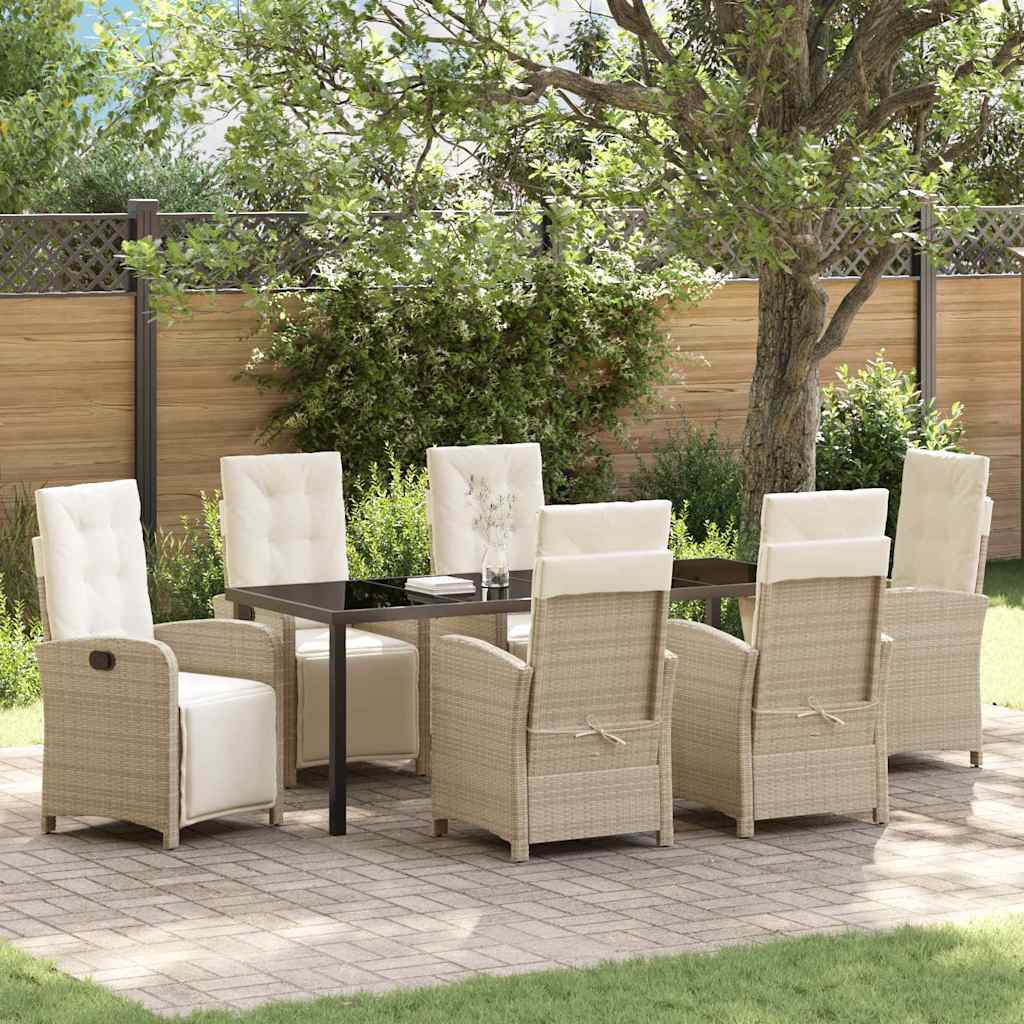 Conjunto de Comedor de Jardín 3 pcs Beige ratán sintético