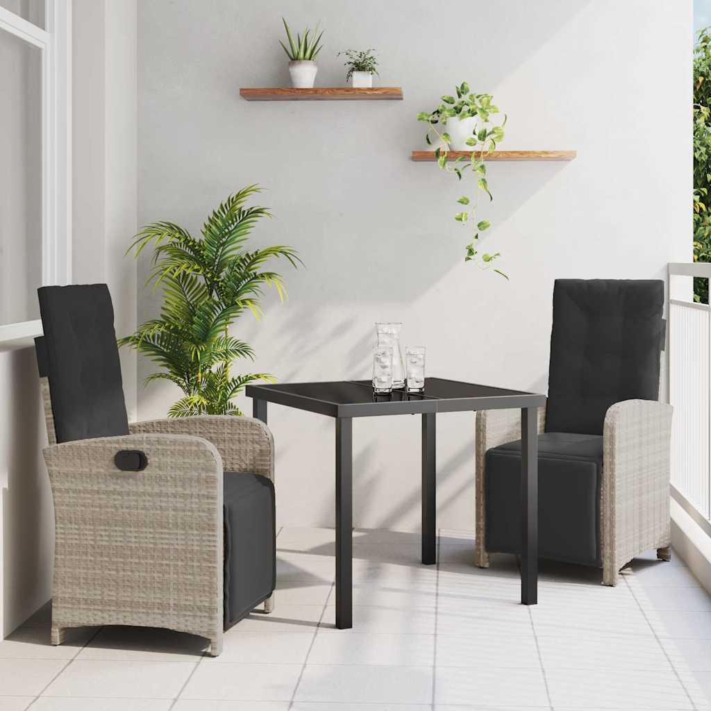 Conjunto de Comedor de Jardín 3 pcs Beige ratán sintético