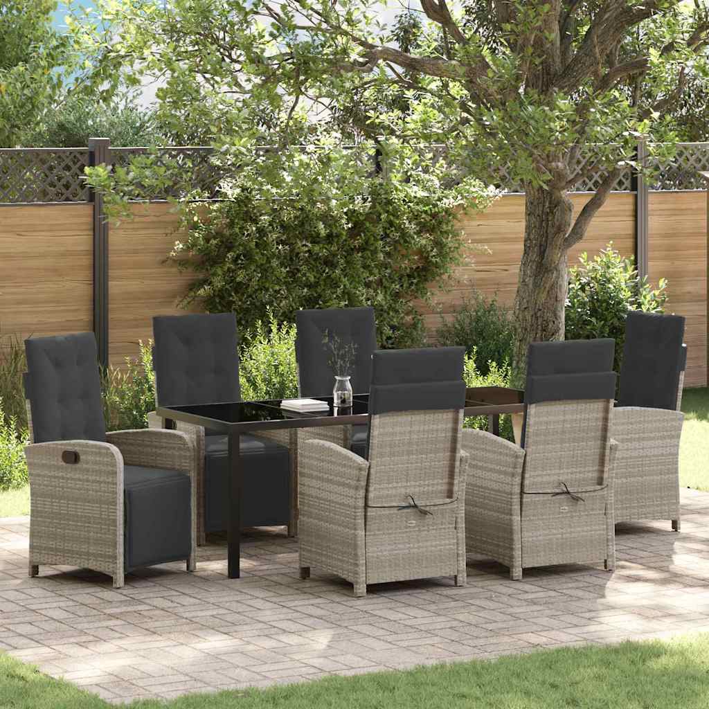 Conjunto de Comedor de Jardín 3 pcs Beige ratán sintético