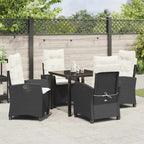 Conjunto de Comedor de Jardín 5 pcs Negro ratán sintético