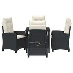 Conjunto de Comedor de Jardín 5 pcs Negro ratán sintético