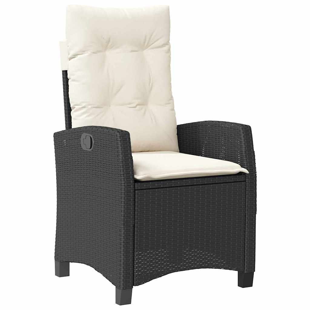 Conjunto de Comedor de Jardín 9 pcs Negro ratán sintético