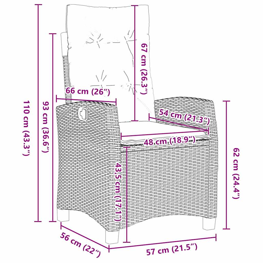Conjunto de Comedor de Jardín 3 pcs Marrón ratán sintético