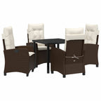 Conjunto de Comedor de Jardín 5 pcs Marrón ratán sintético