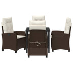 Conjunto de Comedor de Jardín 5 pcs Marrón ratán sintético